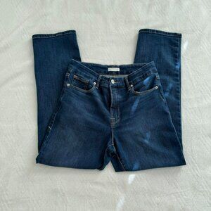 Good American 8/29Good Legs Straight Jeans Mid Rise Dark Wash Denim Women's